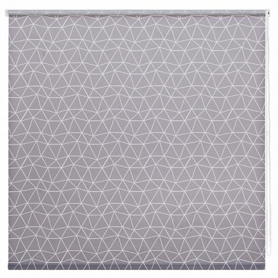 Рулонная штора «Миниролл Геометрическая сетка (серый) - ширина 50 см.»